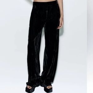 Zara Black Velvet Pants